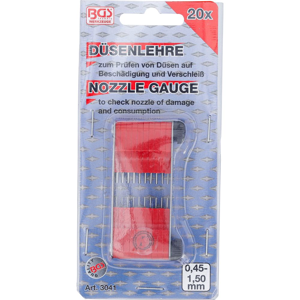Nozzle Gauge, 0.45 - 1.50 mm, 20 pcs. Nozzle Gauge, 0.45 - 1.50 mm, 20 pcs.