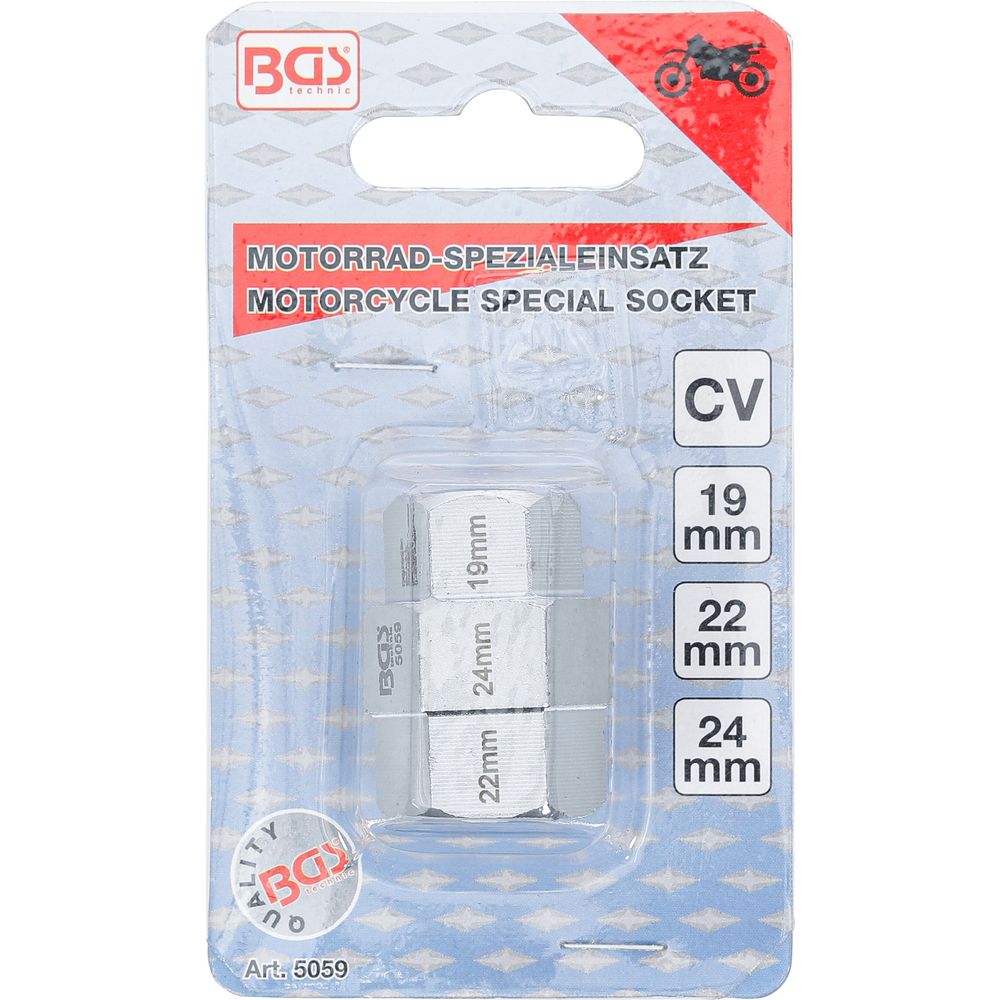 Motorrad Spezialnuss, 19 - 22 - 24mm Motorrad Spezialnuss, 19 - 22 - 24mm