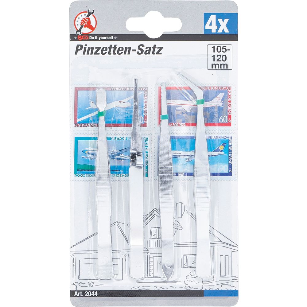 Tweezer set 105–120mm, 4pcs Tweezer set 105–120mm, 4pcs