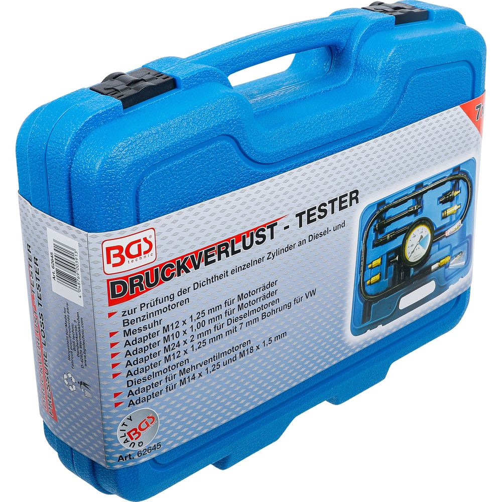 Pressure loss testing kit for diesel and petrol engines, 7pcs Pressure loss testing kit for diesel and petrol engines, 7pcs