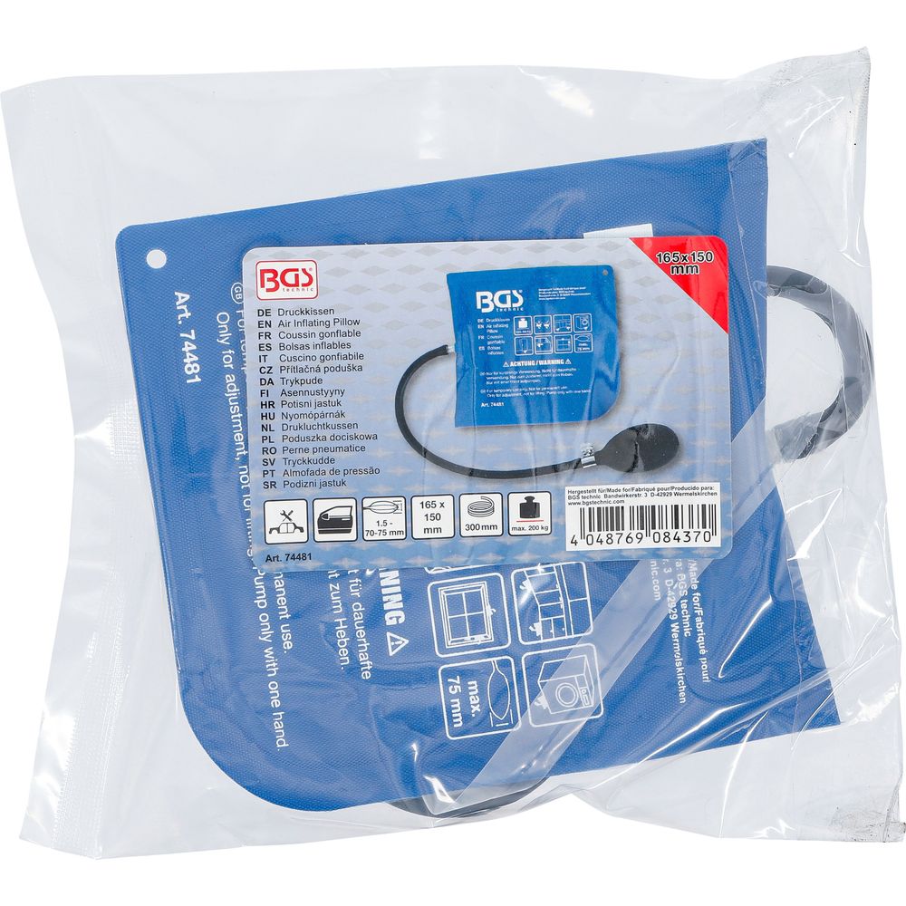 Air inflating pillow with hand pump, square 165x150mm Air inflating pillow with hand pump, square 165x150mm