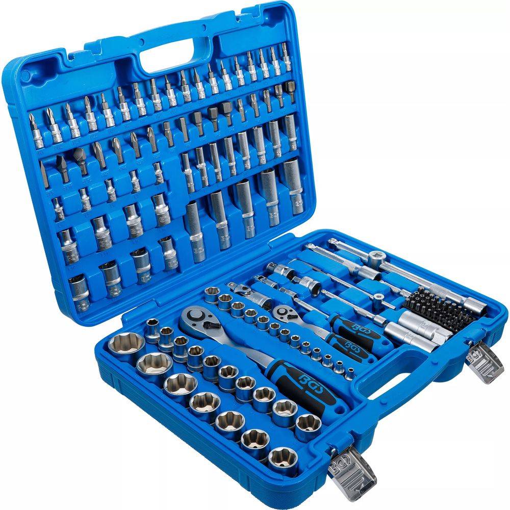 Socket set 6.3 mm (1/4") / 12.5 mm (1/2") drive, 150pcs Socket set 6.3 mm (1/4") / 12.5 mm (1/2") drive, 150pcs
