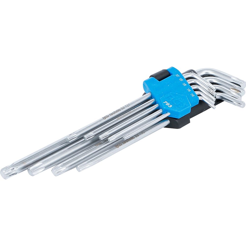 L-Type Wrench Set, extra long, T-Star (for Torx) T10 - T50, 9 pcs. L-Type Wrench Set, extra long, T-Star (for Torx) T10 - T50, 9 pcs.