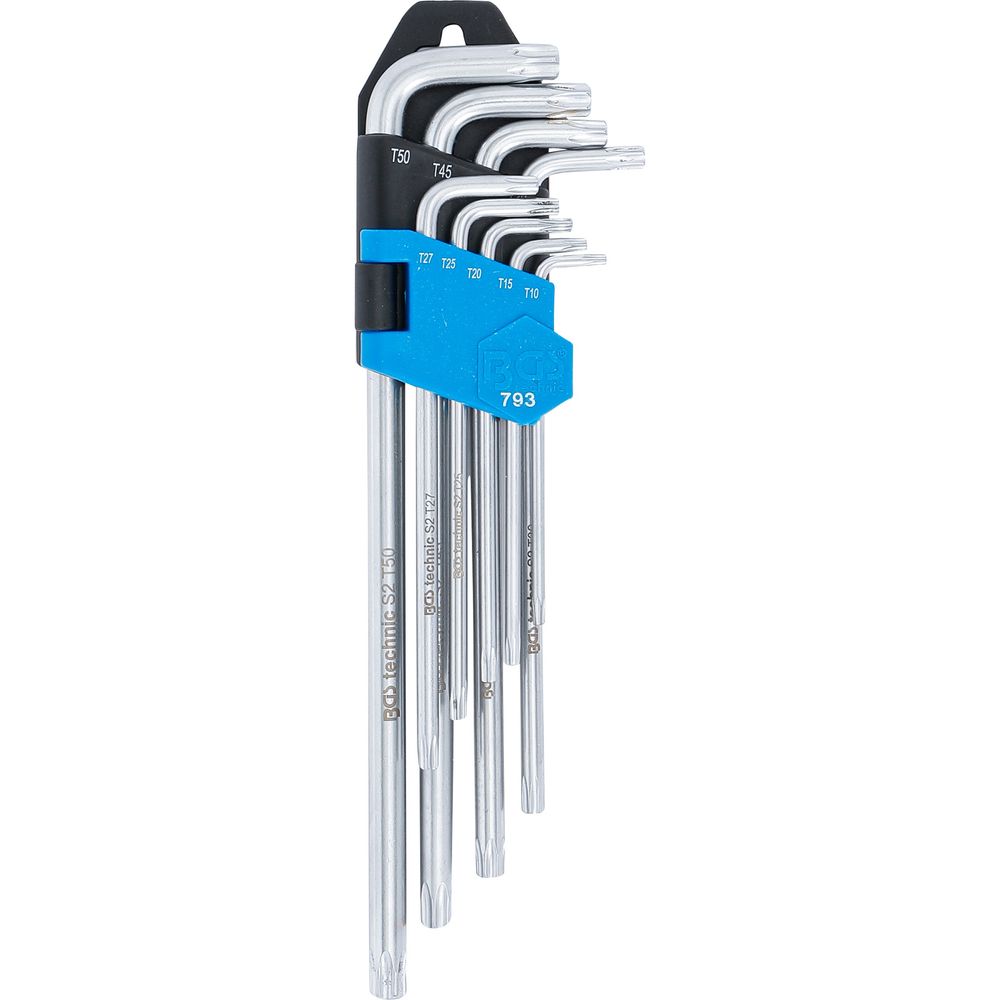 L-Type Wrench Set, extra long, T-Star (for Torx) T10 - T50, 9 pcs. L-Type Wrench Set, extra long, T-Star (for Torx) T10 - T50, 9 pcs.