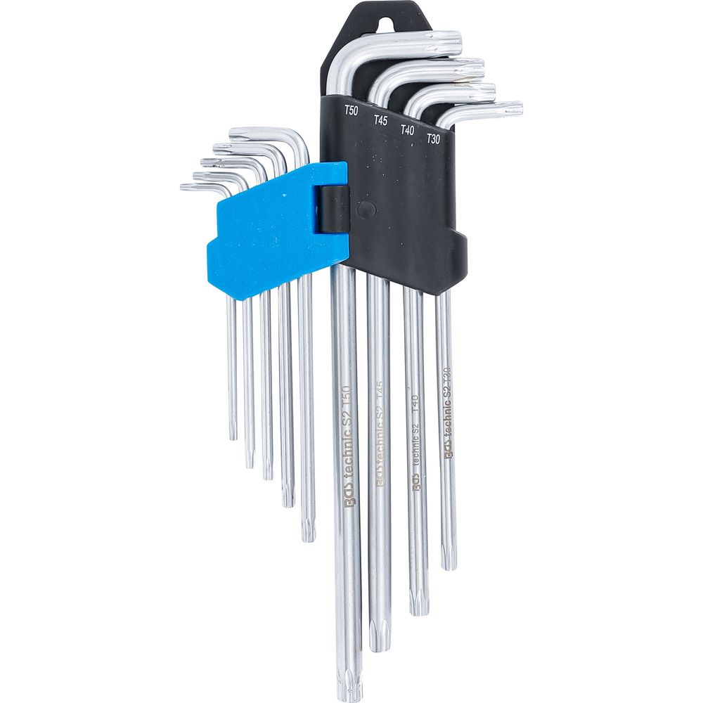 L-Type Wrench Set, extra long, T-Star (for Torx) T10 - T50, 9 pcs. L-Type Wrench Set, extra long, T-Star (for Torx) T10 - T50, 9 pcs.