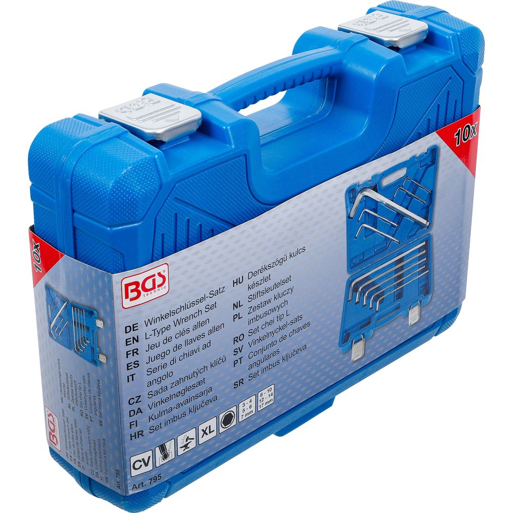 L-Typ Wrench Set, "Max", internal Hexagon 3 - 17 mm, 10 pcs. L-Typ Wrench Set, "Max", internal Hexagon 3 - 17 mm, 10 pcs.