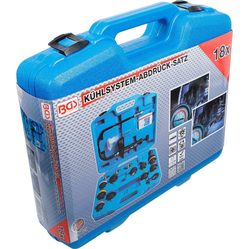 Radiator Pressure and Cooling System Tester, 18 pcs. Radiator Pressure and Cooling System Tester, 18 pcs.