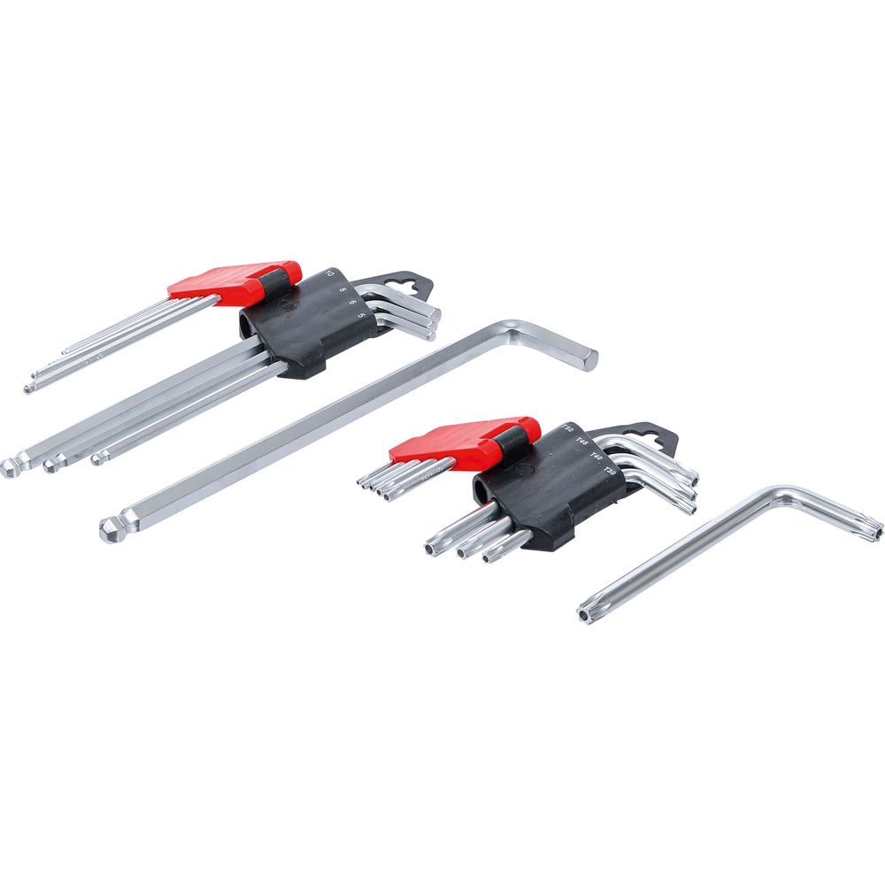 L-Type Wrench Set, long, T-Star (for Torx) T10 - T50 / Internal Hexagon 1.5 - 10 mm, 18 pcs. L-Type Wrench Set, long, T-Star (for Torx) T10 - T50 / Internal Hexagon 1.5 - 10 mm, 18 pcs.