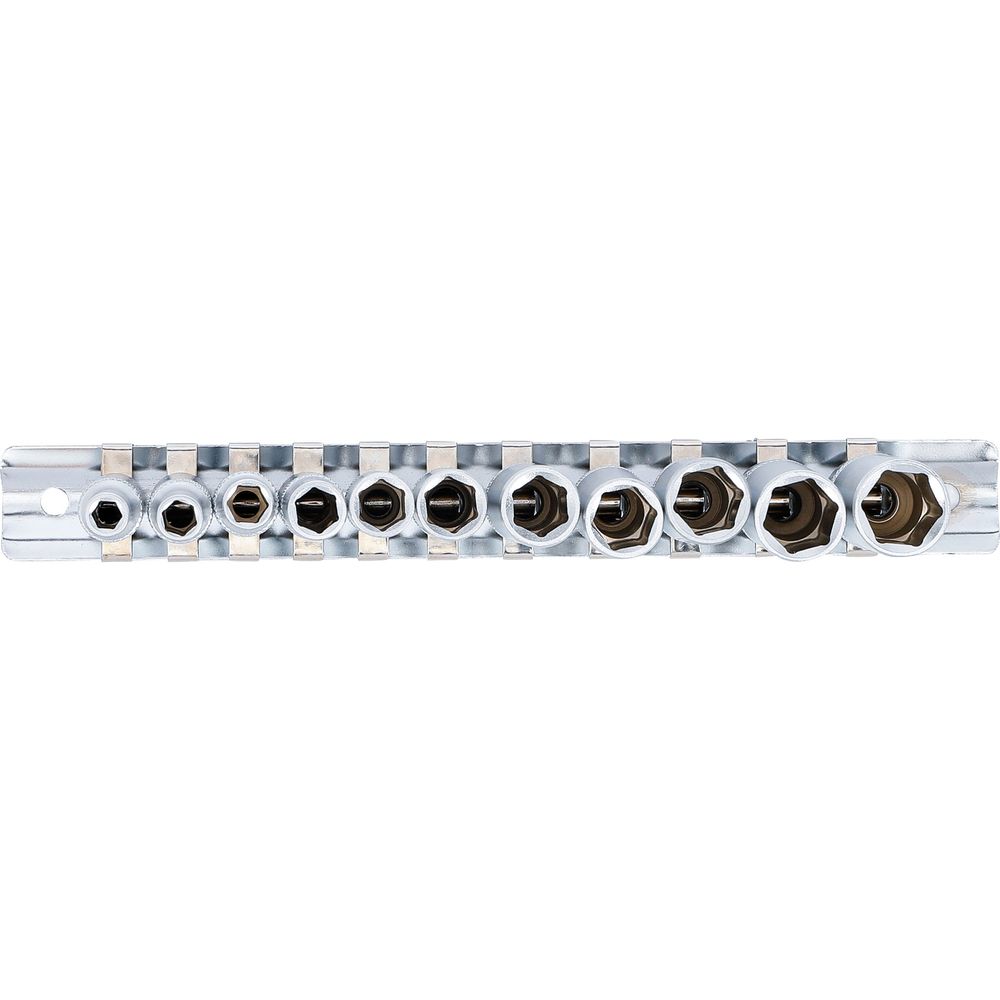 Deep hex socket set, 6.3mm (1/4") drive, inch sizes, 11pcs Deep hex socket set, 6.3mm (1/4") drive, inch sizes, 11pcs
