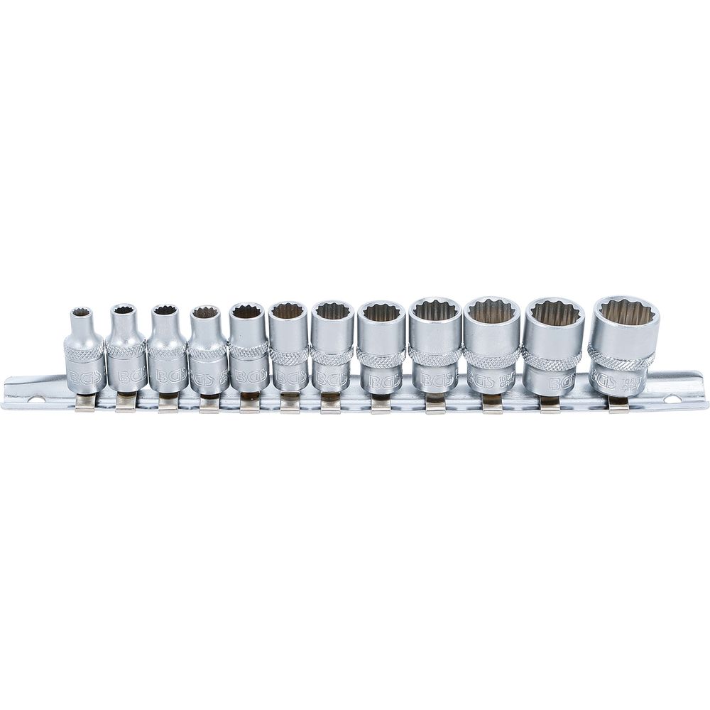 12-point socket set, 6.3mm (1/4") drive, inch sizes, 12pcs 12-point socket set, 6.3mm (1/4") drive, inch sizes, 12pcs
