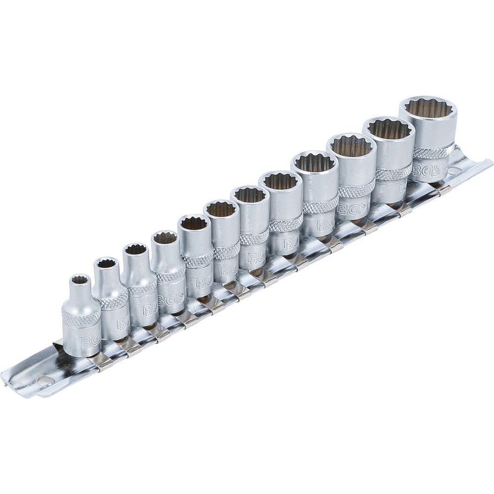 12-point socket set, 6.3mm (1/4") drive, inch sizes, 12pcs 12-point socket set, 6.3mm (1/4") drive, inch sizes, 12pcs