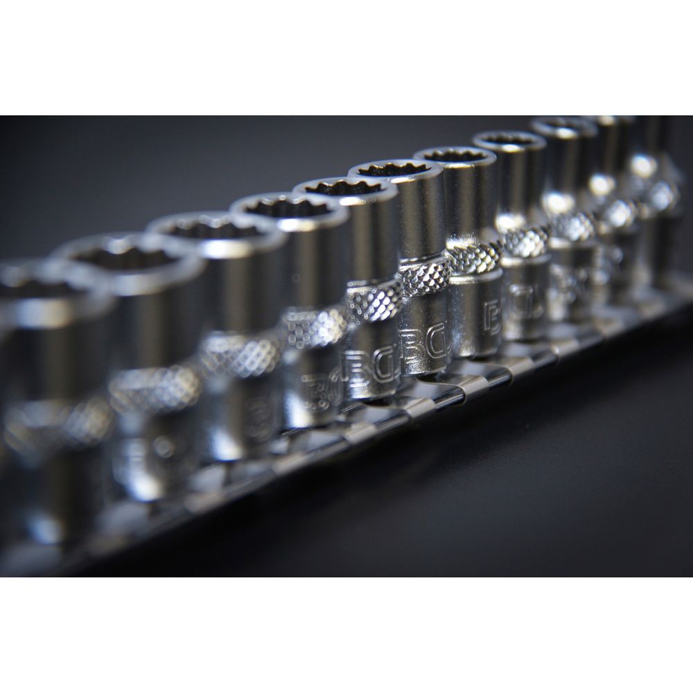 12-point socket set, 6.3mm (1/4") drive, inch sizes, 12pcs 12-point socket set, 6.3mm (1/4") drive, inch sizes, 12pcs