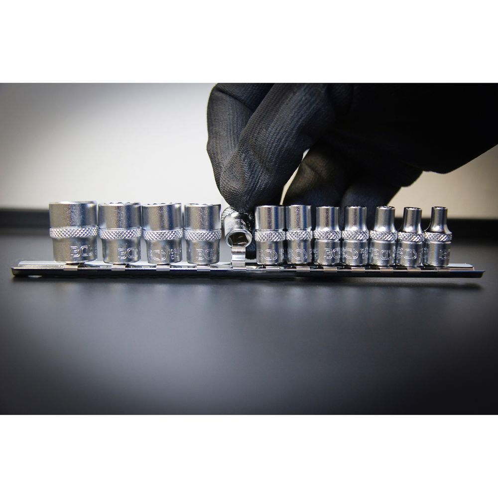 12-point socket set, 6.3mm (1/4") drive, inch sizes, 12pcs 12-point socket set, 6.3mm (1/4") drive, inch sizes, 12pcs