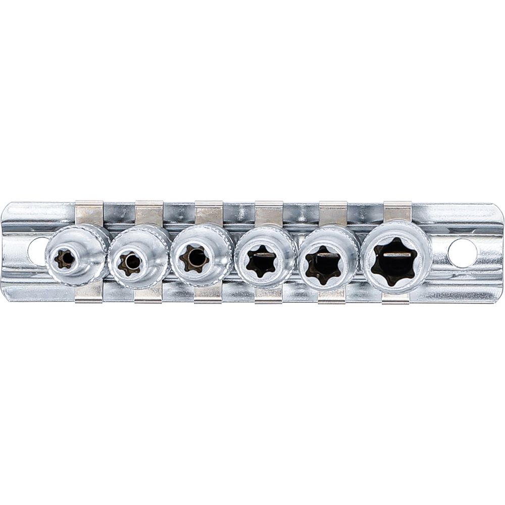 Steckschlüsselsatz, E-Profil, lang, 6.3mm (1/4") Antrieb, E4-E10, 6-tlg. Steckschlüsselsatz, E-Profil, lang, 6.3mm (1/4") Antrieb, E4-E10, 6-tlg.