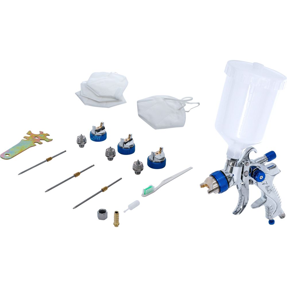 Air paint spray gun with 3 spray nozzles, 1.4–2.0mm Air paint spray gun with 3 spray nozzles, 1.4–2.0mm