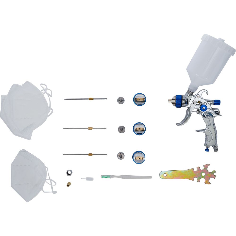 Air paint spray gun with 3 spray nozzles, 1.4–2.0mm Air paint spray gun with 3 spray nozzles, 1.4–2.0mm