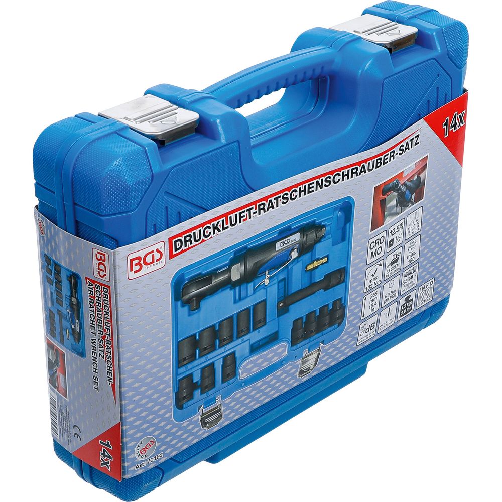 Air ratchet wrench set 12.5mm (1/2") 102Nm, 14pcs Air ratchet wrench set 12.5mm (1/2") 102Nm, 14pcs