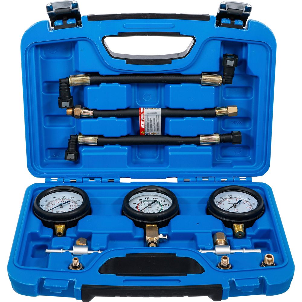 Kraftstoff- und Kompressionsdruck-Prüfset für Motorräder, 11-tlg. Kraftstoff- und Kompressionsdruck-Prüfset für Motorräder, 11-tlg.