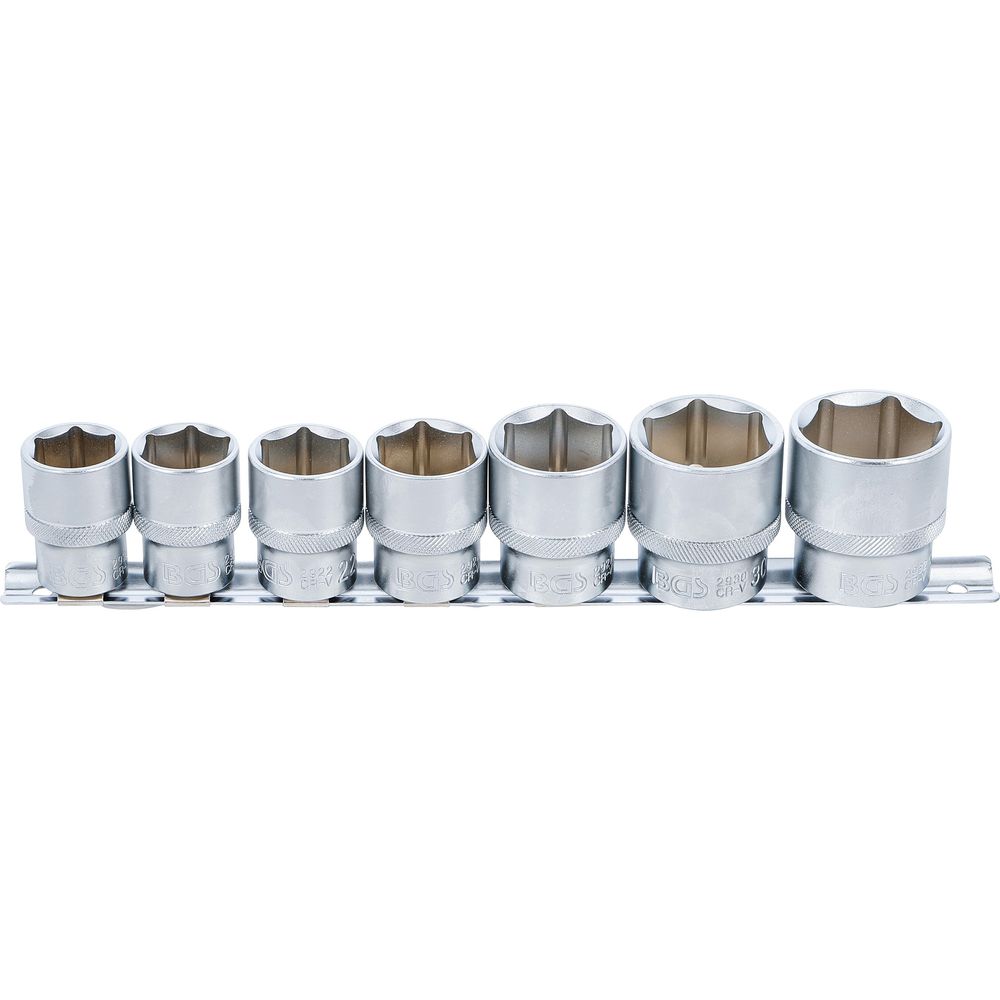 Socket set, hexagon 12.5 mm (1/2") drive 20-32 mm 7 pcs Socket set, hexagon 12.5 mm (1/2") drive 20-32 mm 7 pcs