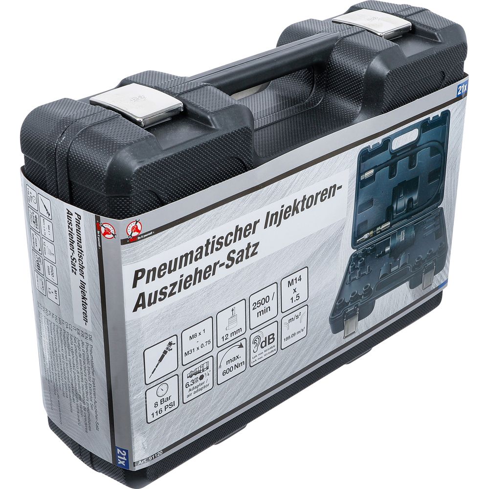 Pneumatic Injector Extractor Set, 21 pcs. Pneumatic Injector Extractor Set, 21 pcs.