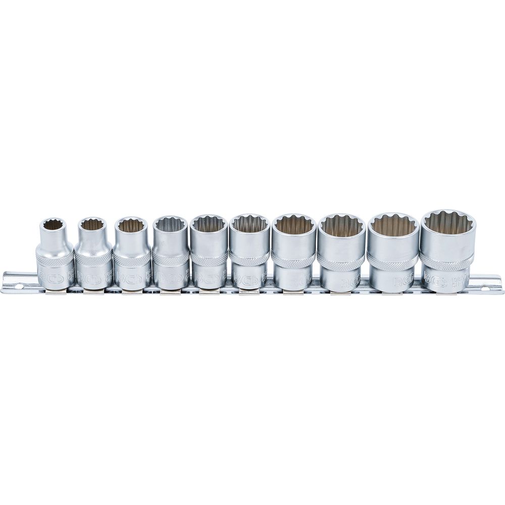Socket set, 12-point 12.5 mm (1/2") drive inch sizes 10 pcs Socket set, 12-point 12.5 mm (1/2") drive inch sizes 10 pcs