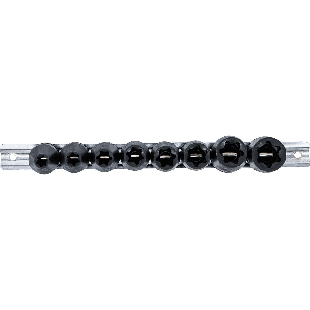 Impact Socket Set E-Star, 1/2" Drive, E10 - E24 mm, 8 pcs. Impact Socket Set E-Star, 1/2" Drive, E10 - E24 mm, 8 pcs.