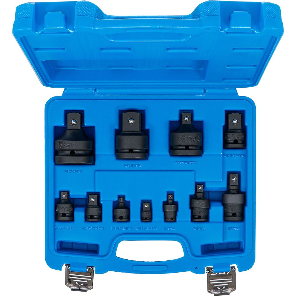 Schlagadapter- und Kardangelenk-Satz 6,3mm (1/4") - 25mm (1"), 11-tlg. Schlagadapter- und Kardangelenk-Satz 6,3mm (1/4") - 25mm (1"), 11-tlg.