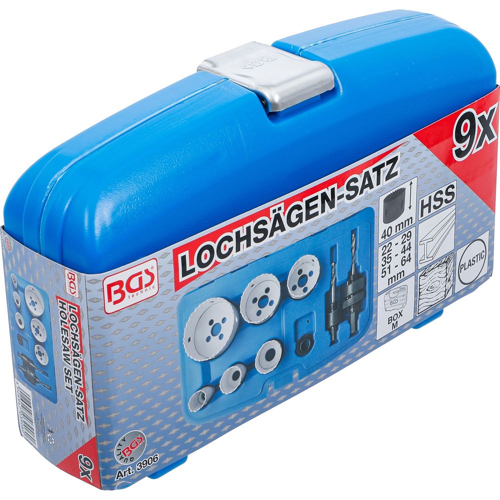Lochsägen-Set Ø22-65mm, 40mm Tiefe, 8-tlg. Lochsägen-Set Ø22-65mm, 40mm Tiefe, 8-tlg.