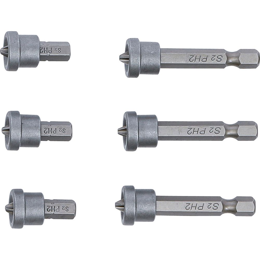 Bit-Set mit Tiefenanschlag für Gipskarton, 6,3mm (1/4") Aufnahme, Kreuzschlitz PH2, 6-tlg. Bit-Set mit Tiefenanschlag für Gipskarton, 6,3mm (1/4") Aufnahme, Kreuzschlitz PH2, 6-tlg.