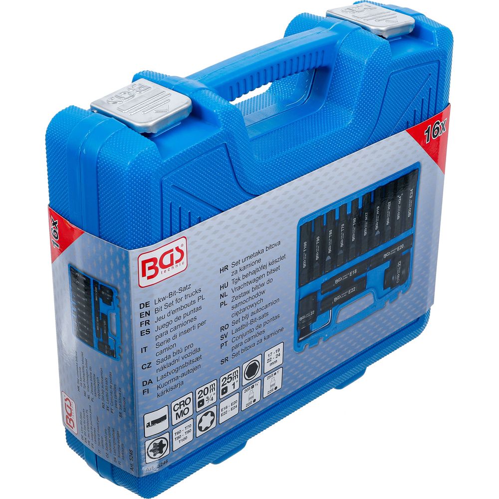 Bit set for trucks 20mm (3/4") + 25mm (1"), 16pcs Bit set for trucks 20mm (3/4") + 25mm (1"), 16pcs