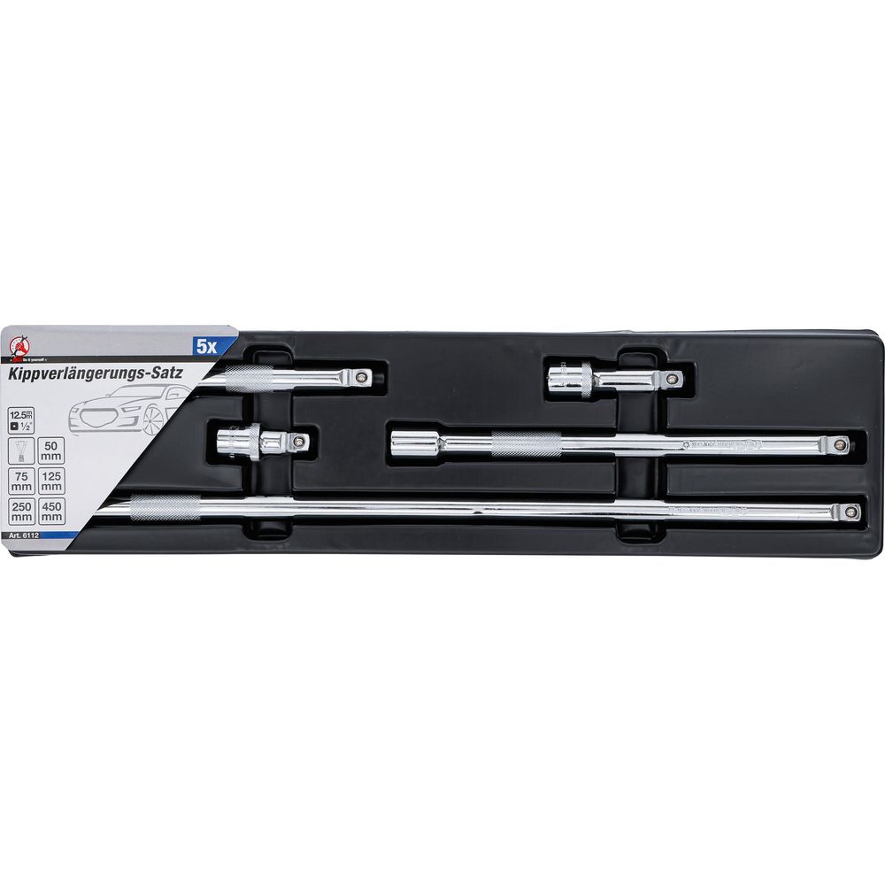 "Wobble" extension bar set, 12.5mm (1/2"), 5pcs "Wobble" extension bar set, 12.5mm (1/2"), 5pcs