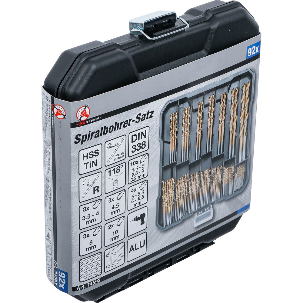 HSS Metallbohrer-Set, 1,5-10mm, 92-tlg. HSS Metallbohrer-Set, 1,5-10mm, 92-tlg.