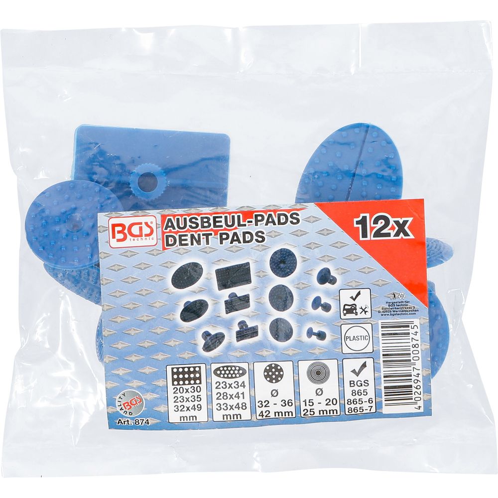 Dent Repair Pads, for BGS 865, 12 pcs. Dent Repair Pads, for BGS 865, 12 pcs.