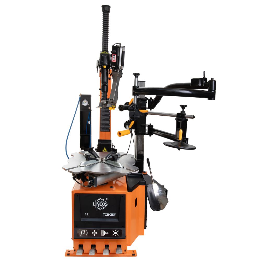 Leverless tyre changer, 26", tiltable and lockable column, help arm, variable speed, 230V Leverless tyre changer, 26", tiltable and lockable column, help arm, variable speed, 230V