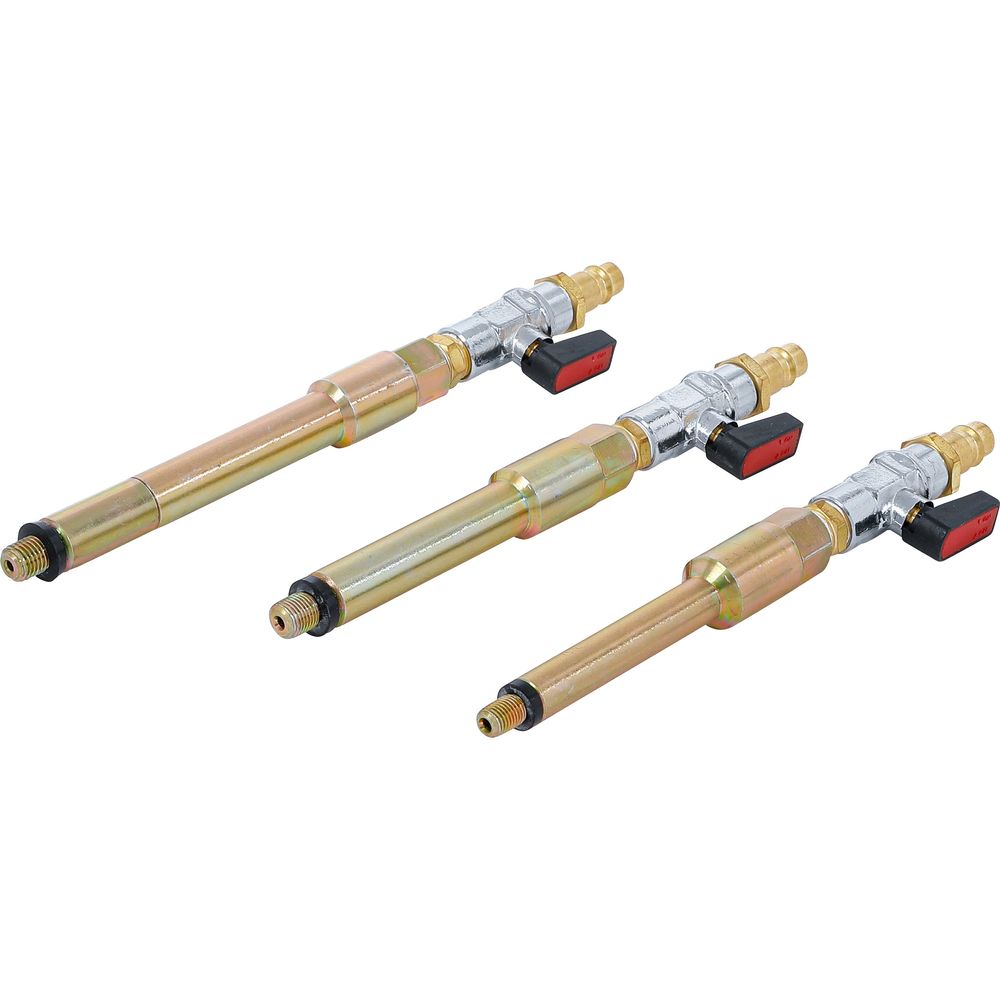 Sűrített levegős adapter készlet izzítógyertya furatokhoz, M8x1.0, M10x1.0, M10x1.25, 3 db. Sűrített levegős adapter készlet izzítógyertya furatokhoz, M8x1.0, M10x1.0, M10x1.25, 3 db.