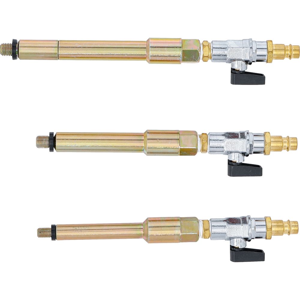 Sűrített levegős adapter készlet izzítógyertya furatokhoz, M8x1.0, M10x1.0, M10x1.25, 3 db. Sűrített levegős adapter készlet izzítógyertya furatokhoz, M8x1.0, M10x1.0, M10x1.25, 3 db.
