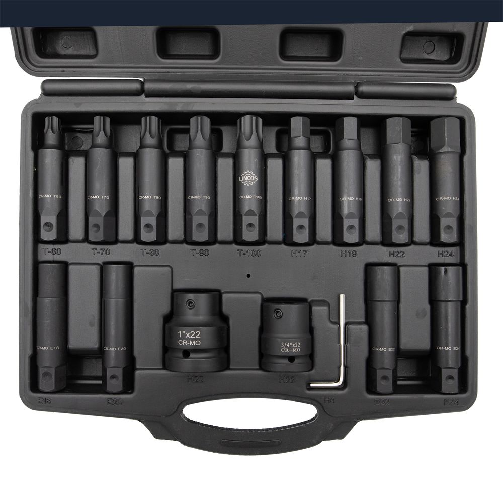 Hex, Torx, E-profil ütvecsavarozó dugókulcs és bit készlet, 16db Hex, Torx, E-profil ütvecsavarozó dugókulcs és bit készlet, 16db
