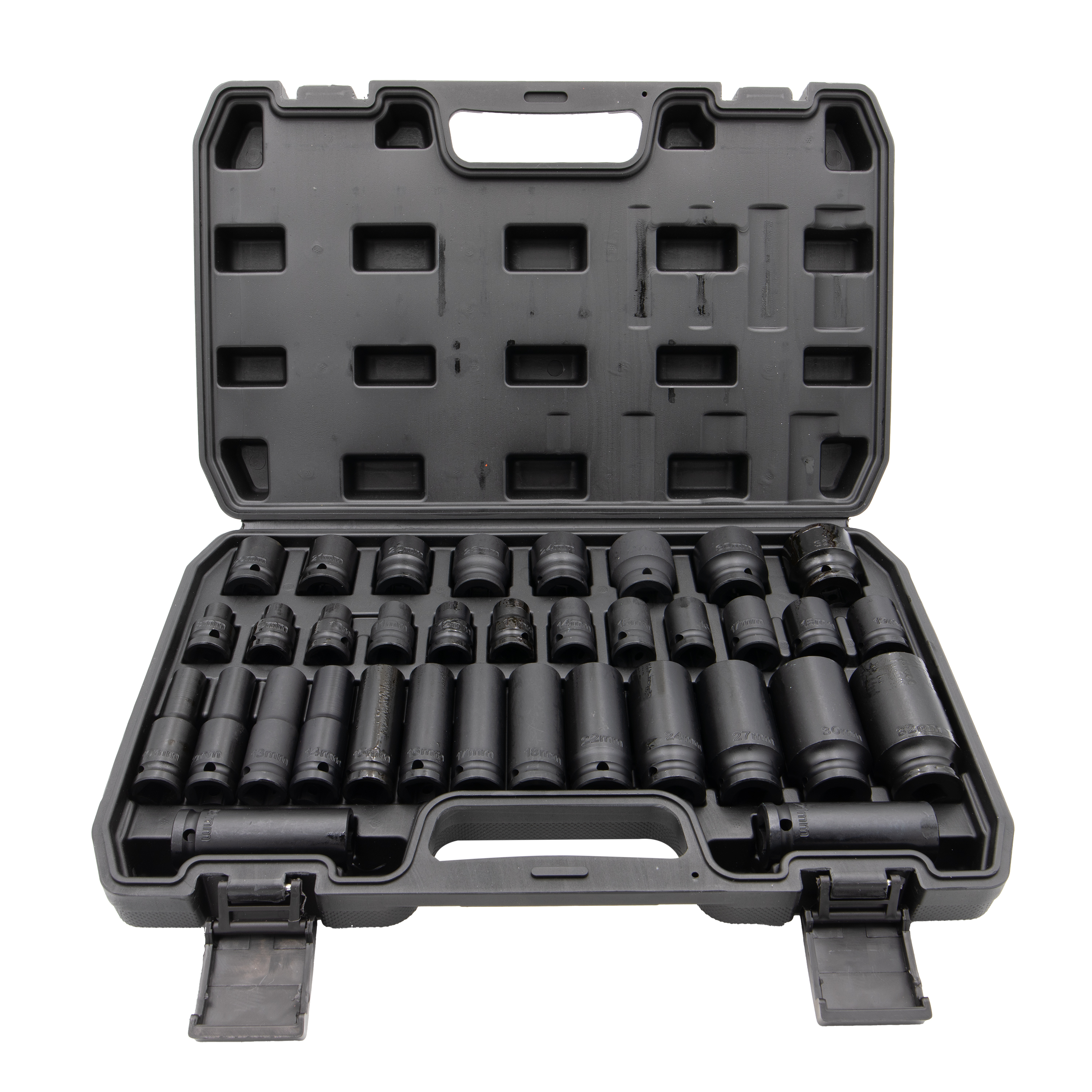 Sada rázových nástrčných hlavíc, 1/2" štvorhran, čierny povlak, 35ks Sada rázových nástrčných hlavíc, 1/2" štvorhran, čierny povlak, 35ks