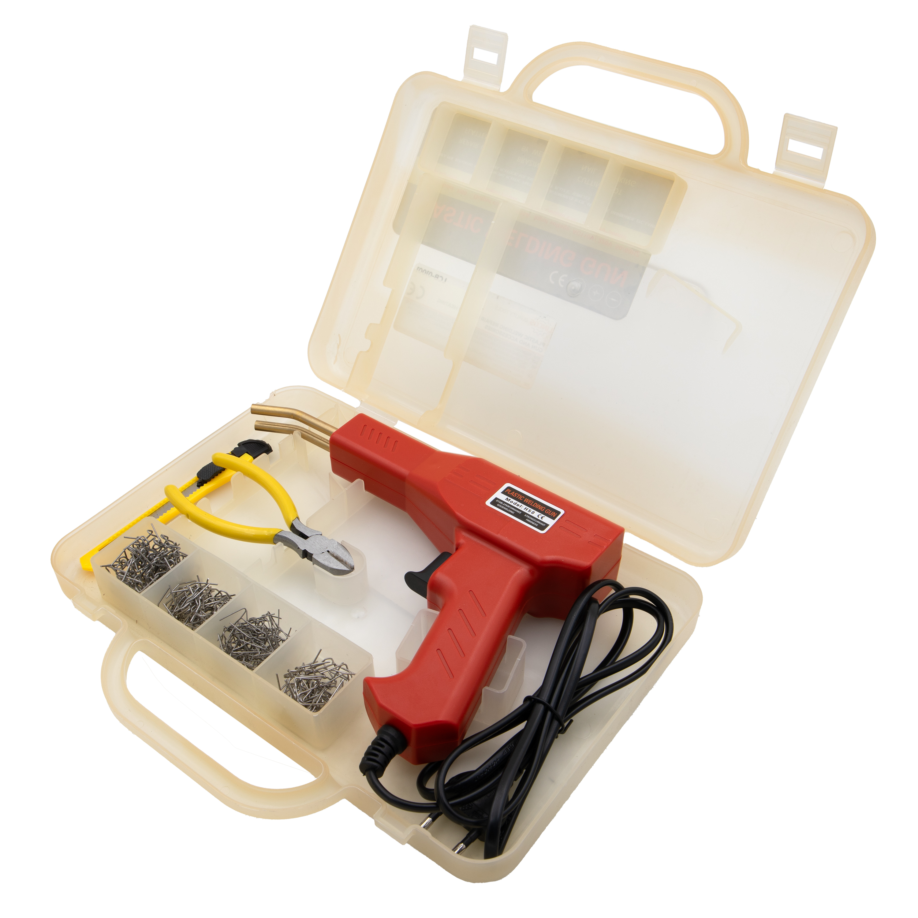 Plastic welding repair kit with heating gun and accessories Plastic welding repair kit with heating gun and accessories