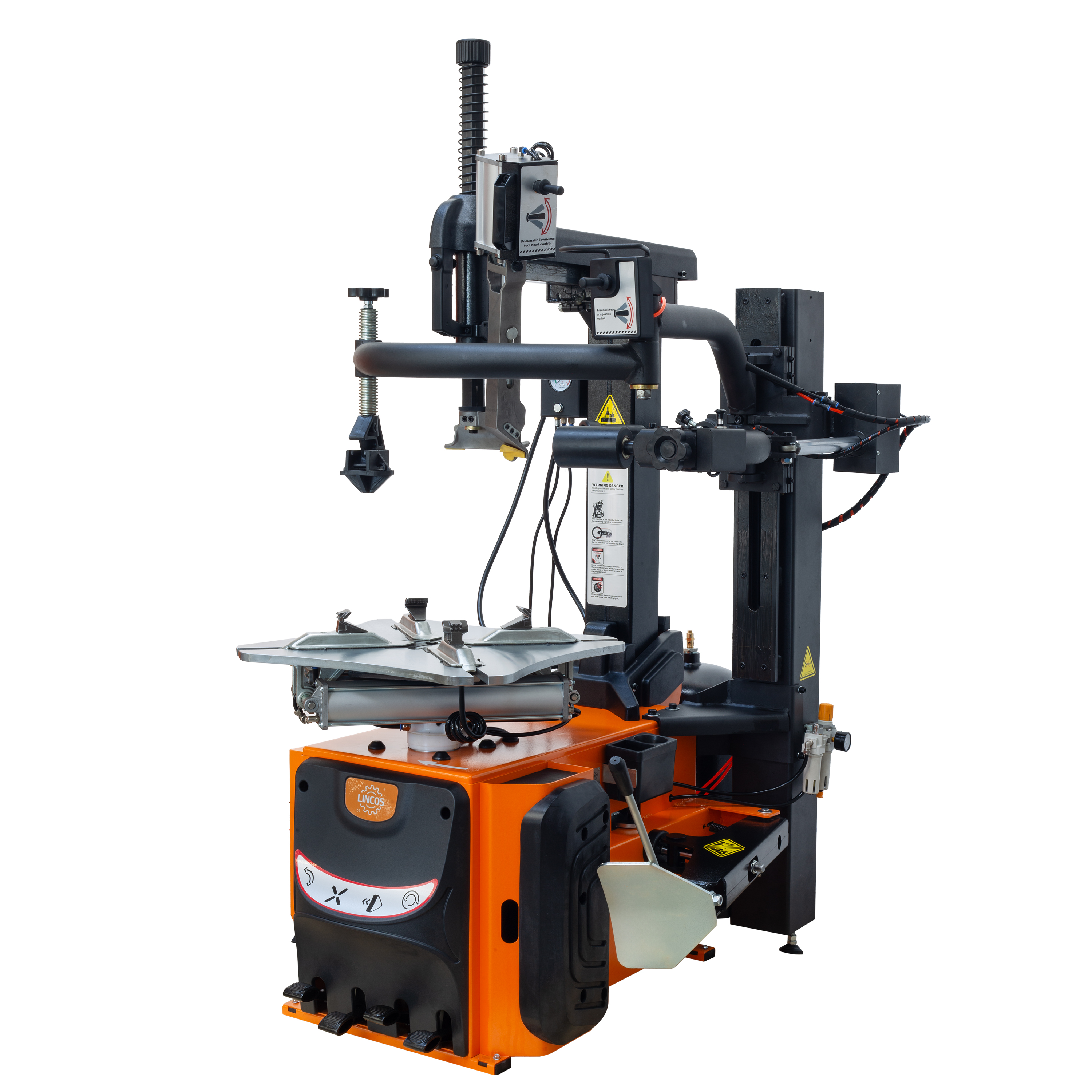 Zouvačka pneumatik automatická 26", 400V, bezpáková, s pomocným ramenem Zouvačka pneumatik automatická 26", 400V, bezpáková, s pomocným ramenem