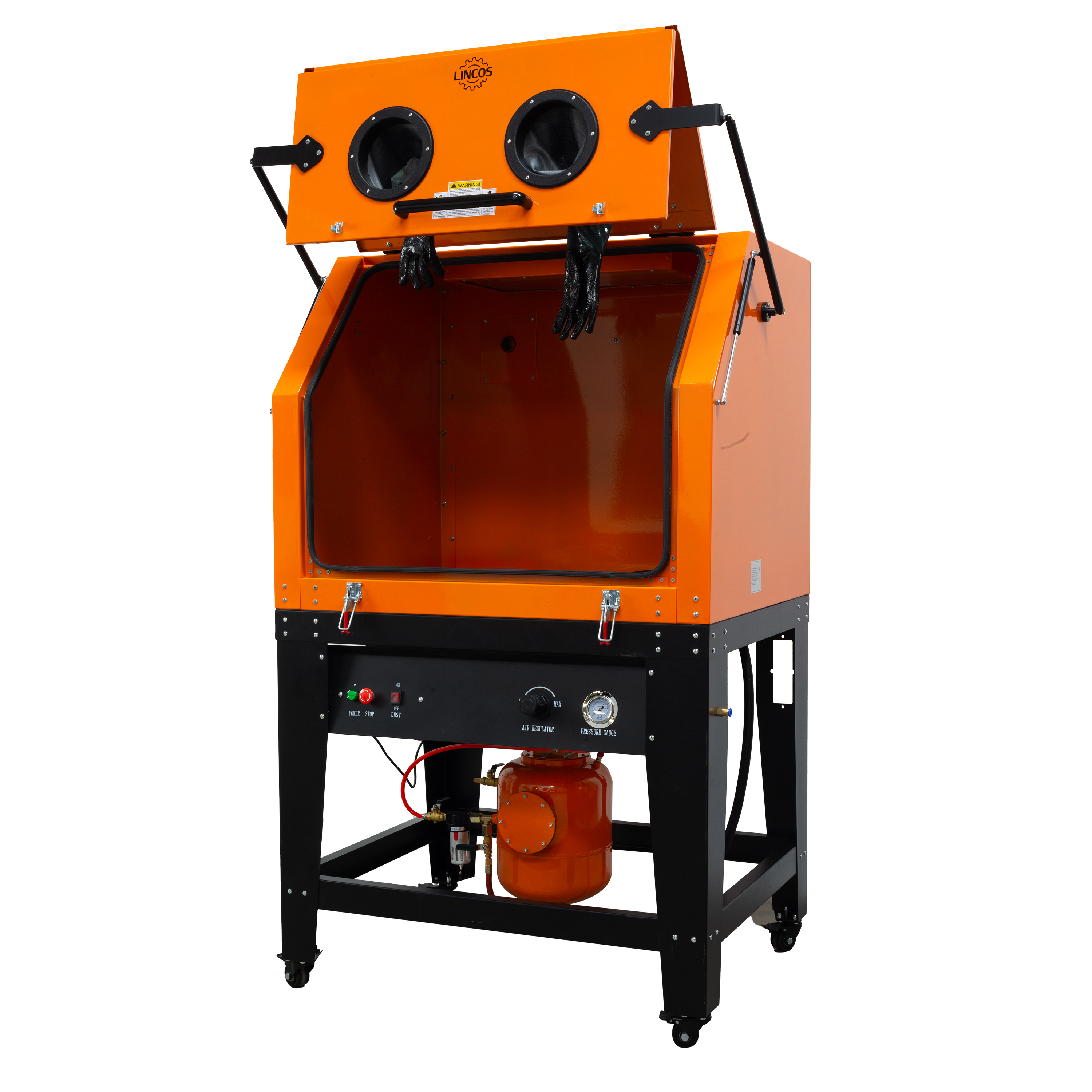 Sandblasting cabinet with pressure pot, 1000l, front door Sandblasting cabinet with pressure pot, 1000l, front door