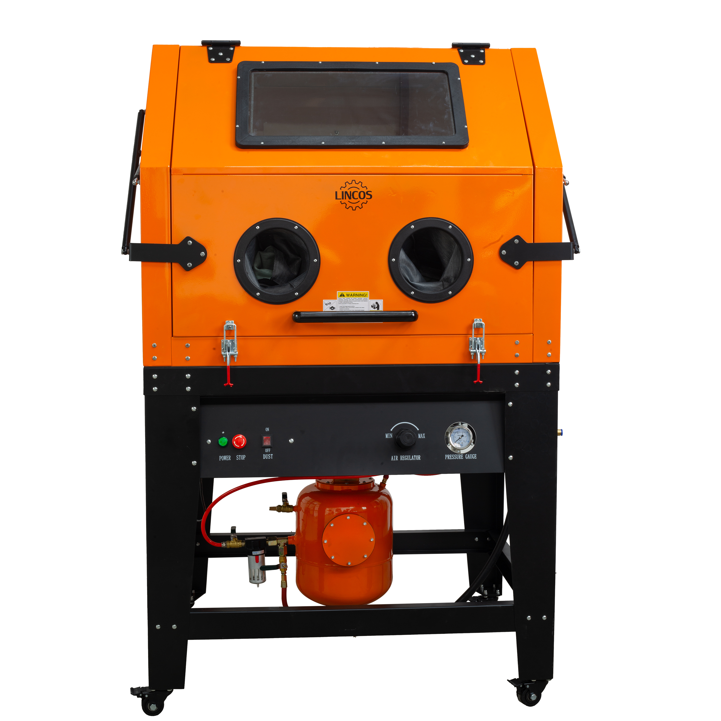 Sandblasting cabinet with pressure pot, 1000l, front door Sandblasting cabinet with pressure pot, 1000l, front door