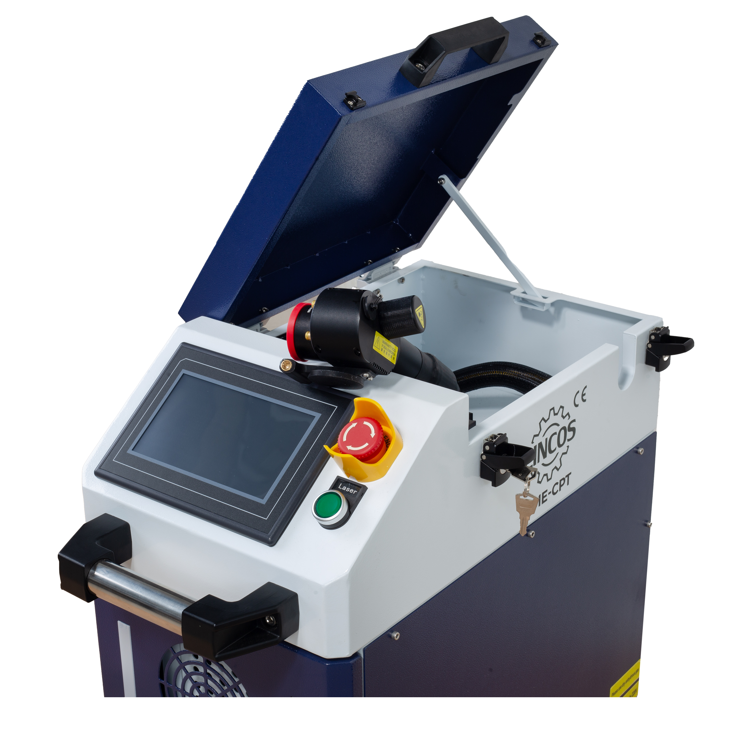 Pulzný prenosný laserový čistiaci stroj 300W ‒ skrinkové prevedenie Pulzný prenosný laserový čistiaci stroj 300W ‒ skrinkové prevedenie