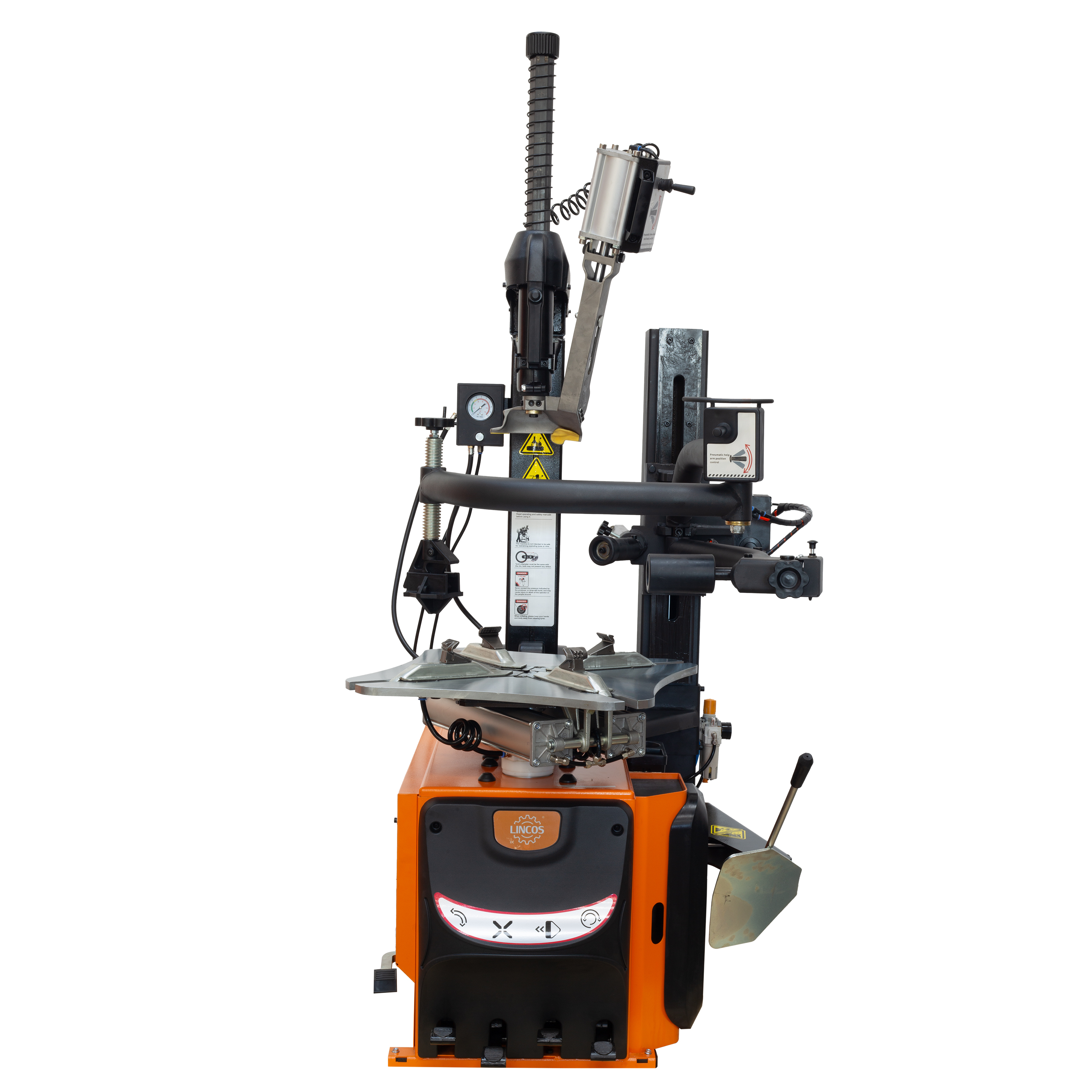 Zouvačka pneumatik automatická 26", 400V, bezpáková, s pomocným ramenem Zouvačka pneumatik automatická 26", 400V, bezpáková, s pomocným ramenem