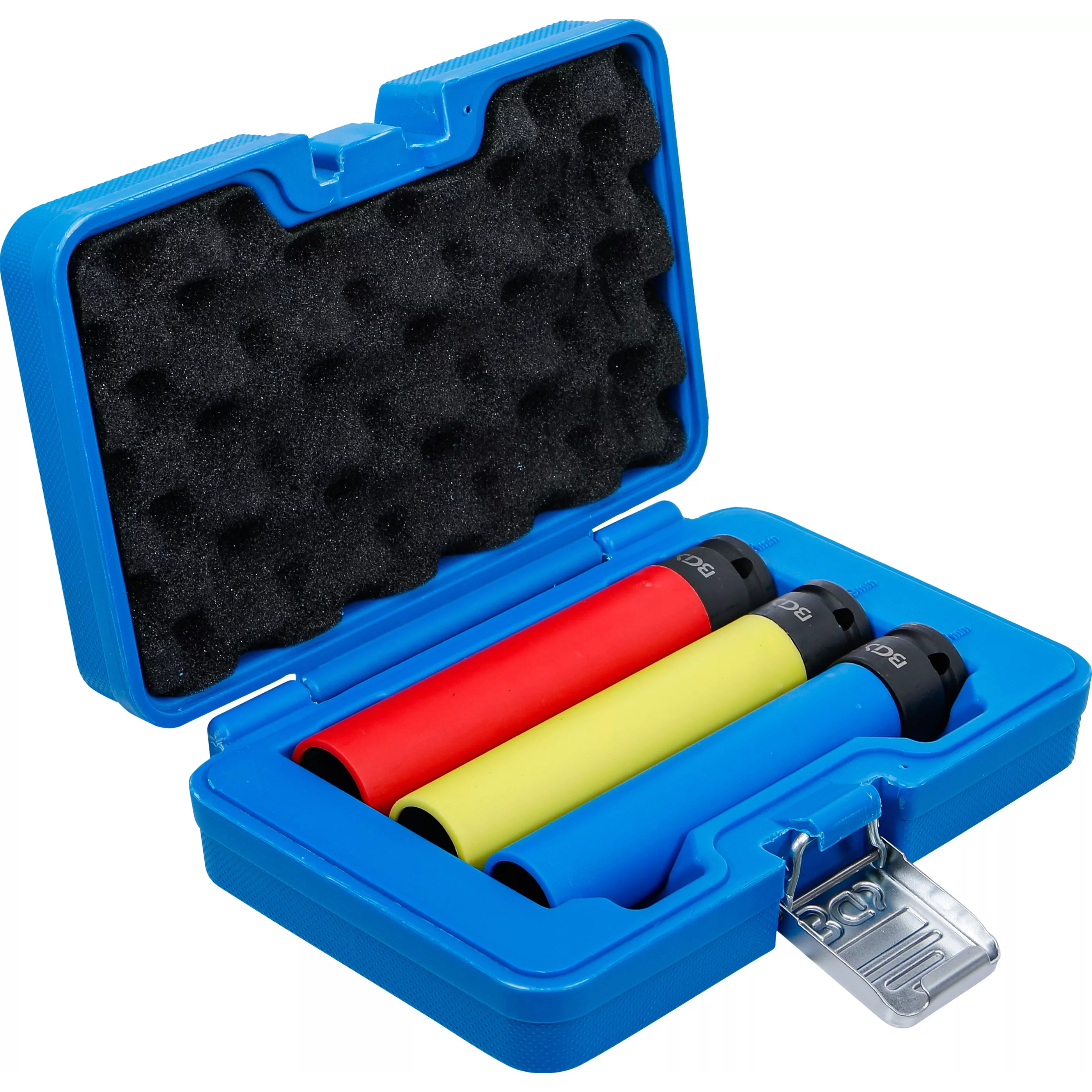 Schlag-Stecknuss-Satz mit Felgenschutz, extra lang, 3-tlg. (17/19/21mm), 1/2" Antrieb Schlag-Stecknuss-Satz mit Felgenschutz, extra lang, 3-tlg. (17/19/21mm), 1/2" Antrieb