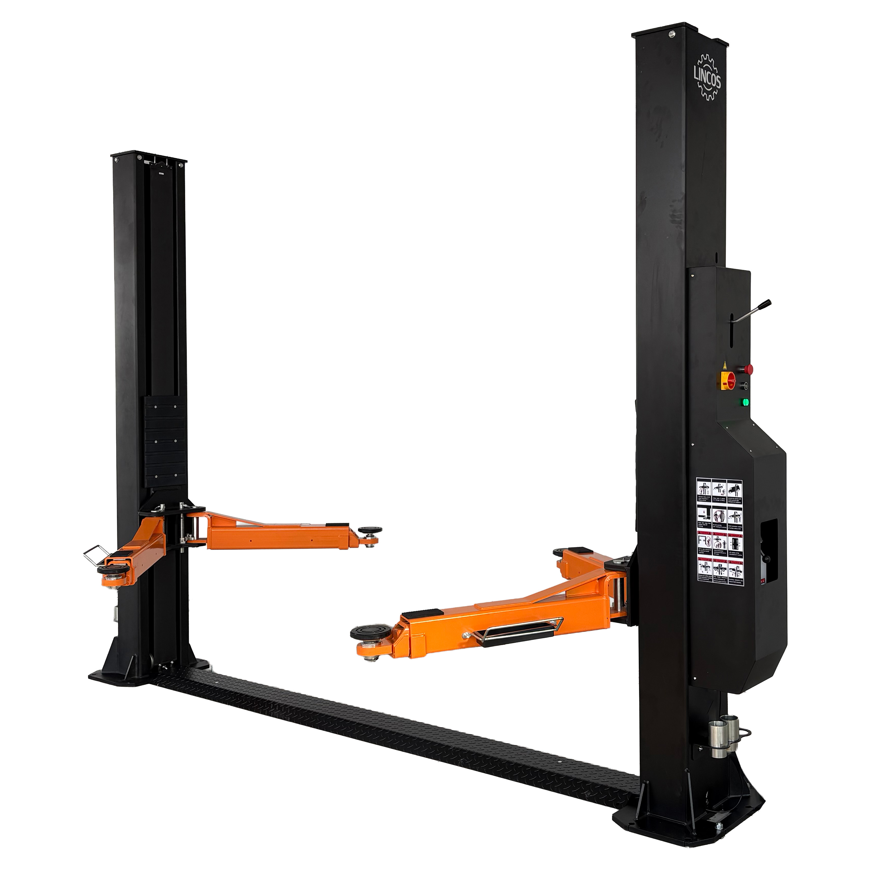 Two-post lift, 5.5t, single-side manual lock release Two-post lift, 5.5t, single-side manual lock release