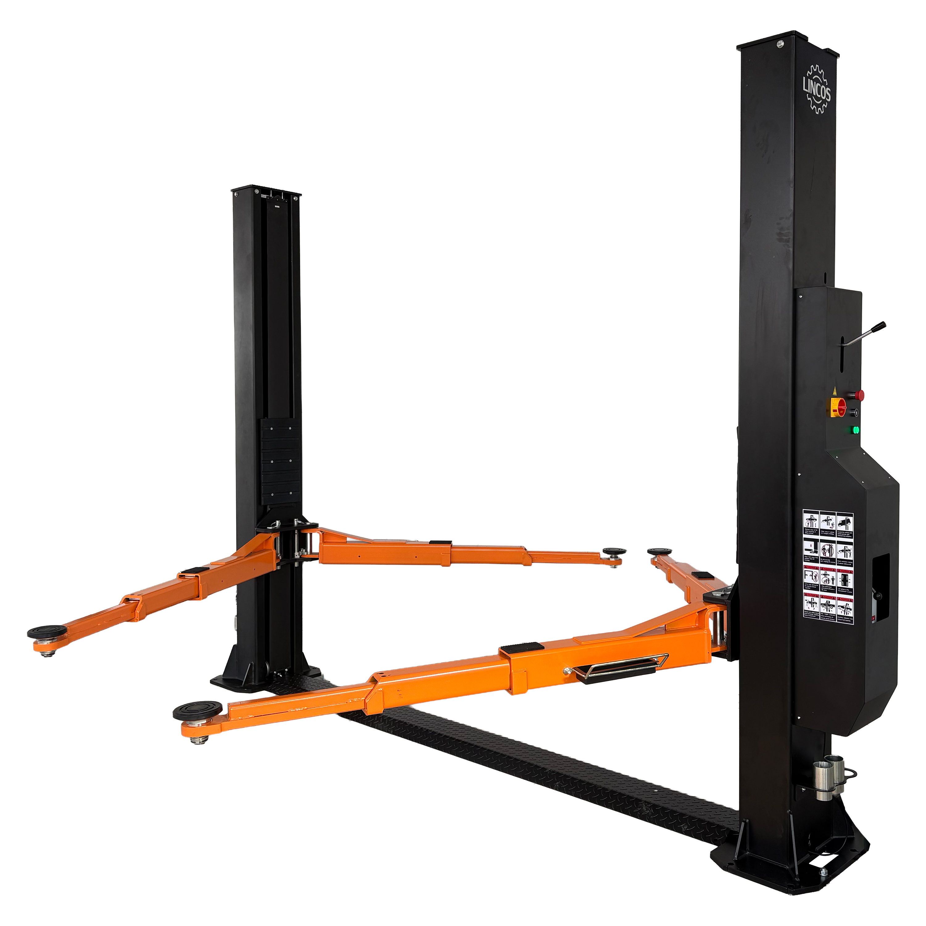 Two-post lift, 5.5t, single-side manual lock release Two-post lift, 5.5t, single-side manual lock release