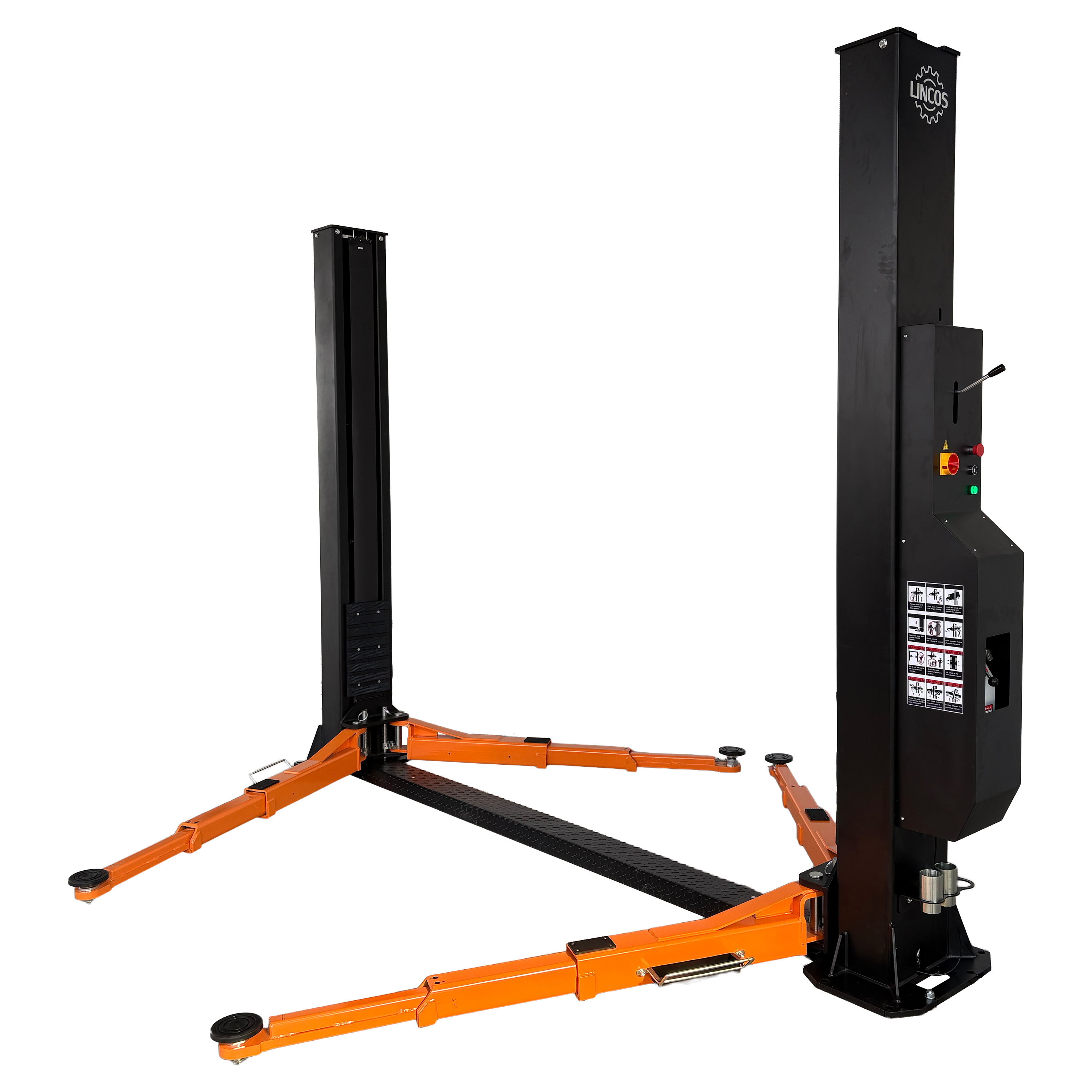 Two-post lift, 5.5t, single-side manual lock release Two-post lift, 5.5t, single-side manual lock release