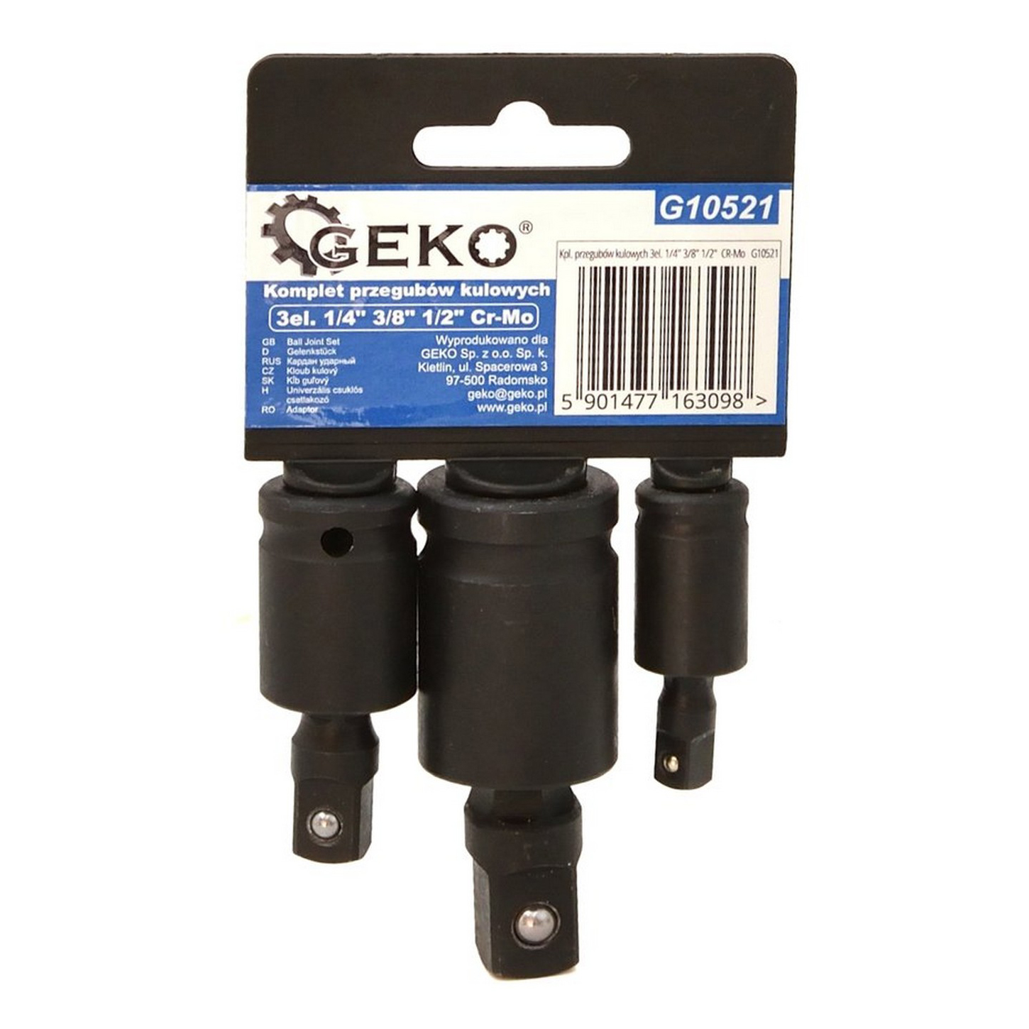 Impact swivel joint adapter set 3pcs, 1/2", 3/8", 1/4" G10521 Geko